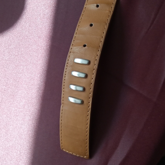Free w/addtl purchase. Gently used Cognac Colored Silver Studded Belt. - Picture 6 of 8